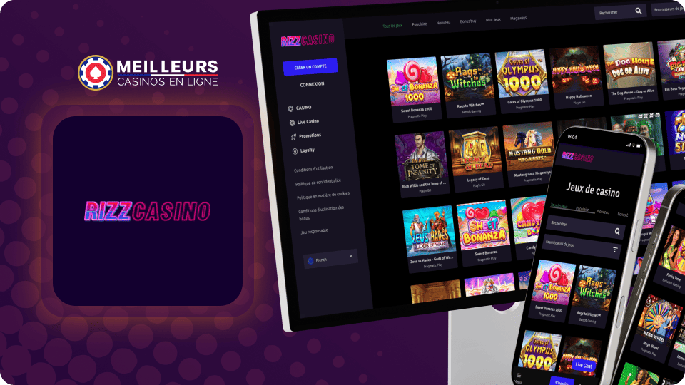 Deuxième place de notre classement - Rizz Casino